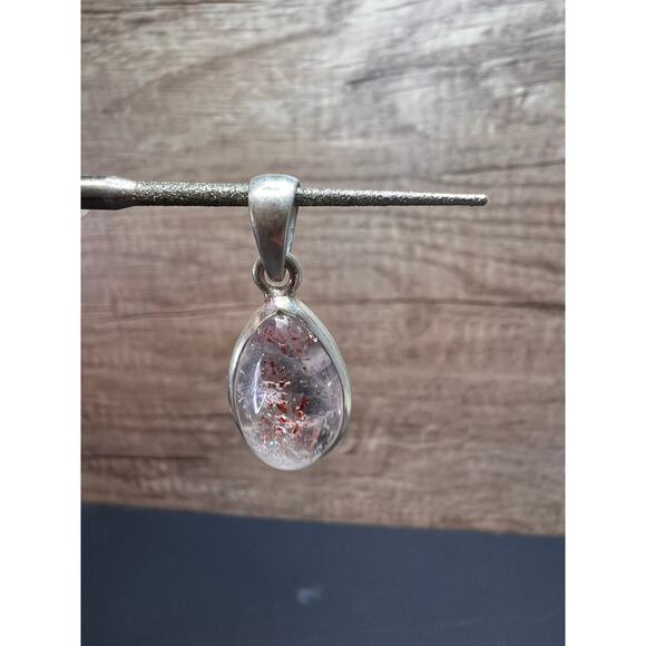 NEW Lepidocrocite quartz super 7 teardrop sterling silver pendant 3.46 grams - Picture 6 of 10